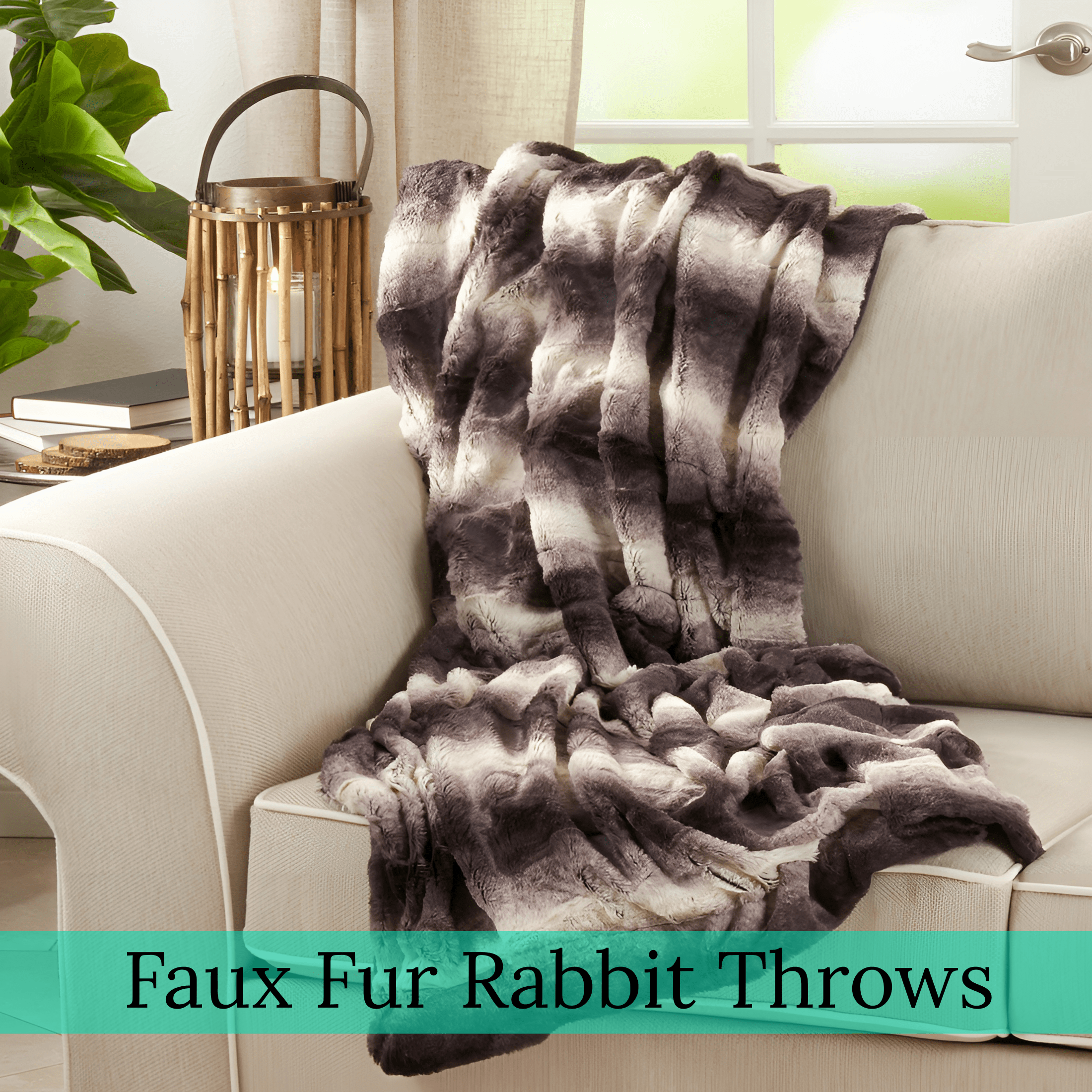 Luxury Faux Fur Rabbit Throw Blanket – Super Soft &amp; Ethical Comfort | Multiple Sizes &amp; Colours - 4A's Global