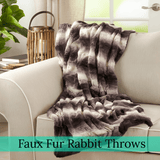 Luxury Faux Fur Rabbit Throw Blanket – Super Soft &amp; Ethical Comfort | Multiple Sizes &amp; Colours - 4A's Global