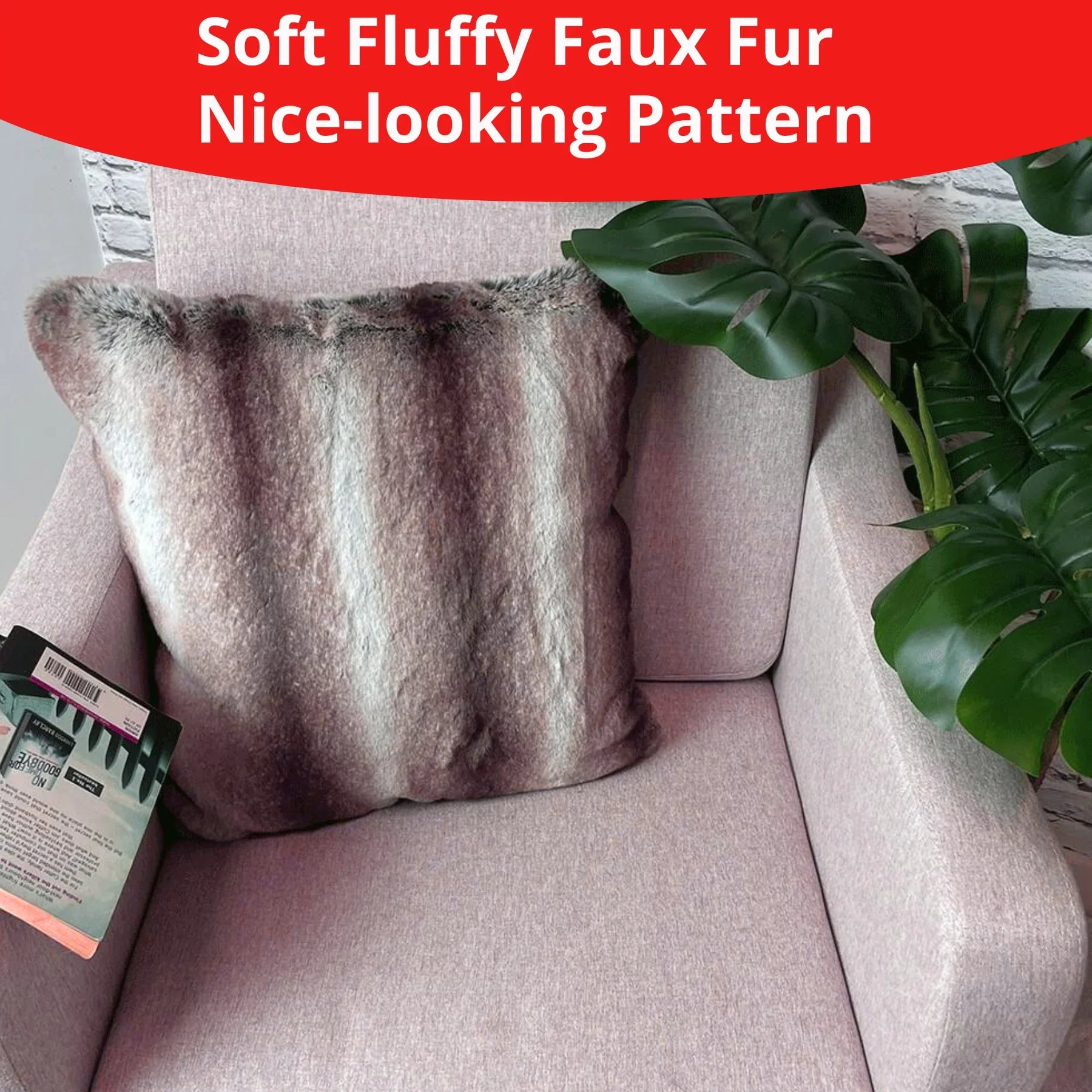 Luxury Faux Fur Rabbit Cushion Covers – Soft, Cosy &amp; Machine Washable | 43 x 43 cm (17 x 17 inches) - 4A's Global