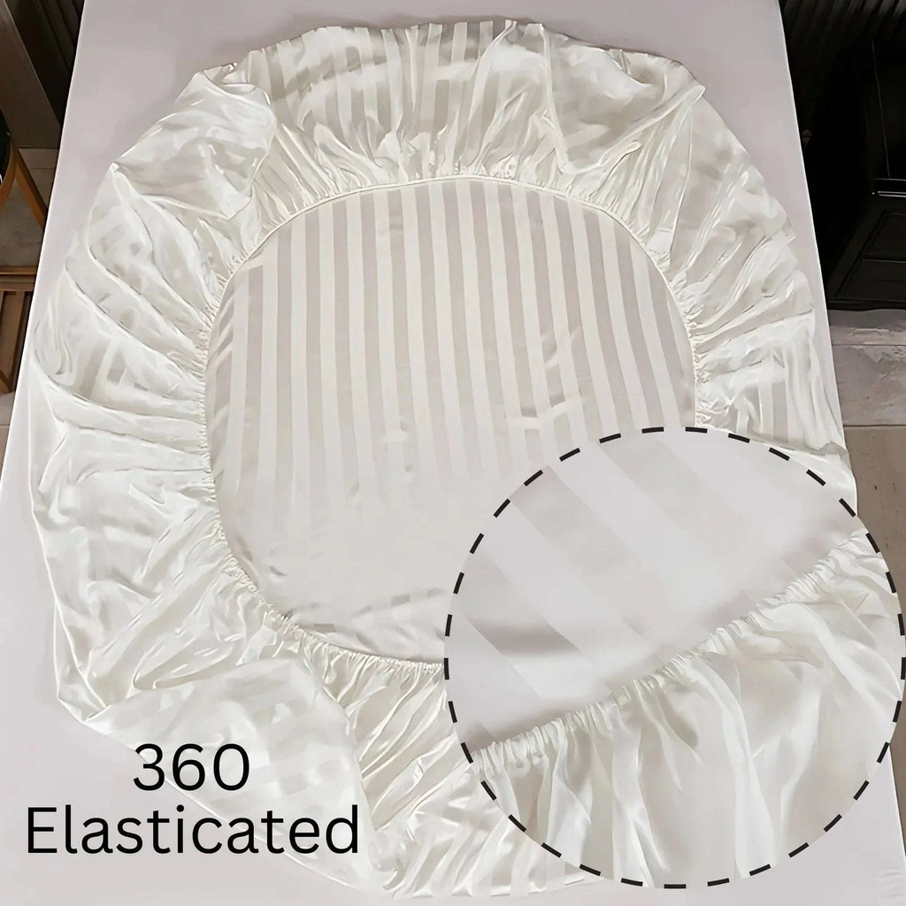 Egyptian Cotton Sateen Fitted Sheet – Luxurious 300 Thread Count Hotel-Quality Bedding for a Perfect Fit - 4A's Global