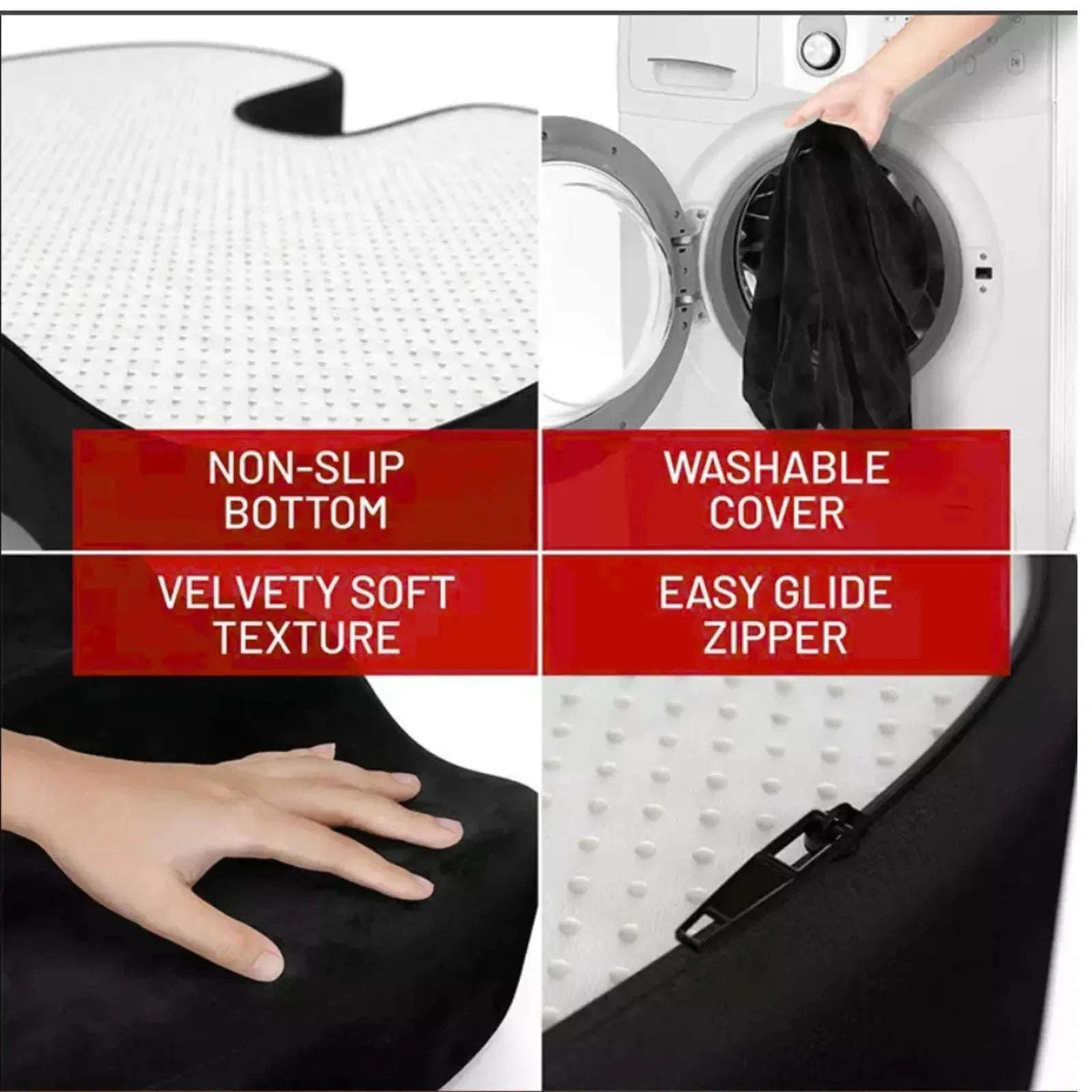 Hip & Tailbone Memory Foam Seat Cushion – Ergonomic Comfort 4A's Global