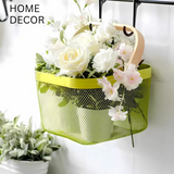 Metal Fruit Basket with Wooden Handle – Steel Mesh Food Storage & Kitchen Organiser Square Basket - 4A's Global