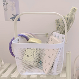 Metal Fruit Basket with Wooden Handle – Steel Mesh Food Storage & Kitchen Organiser Square Basket - 4A's Global