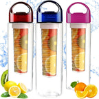 800ML Fruit Infuser Water Bottle  Leakproof Sports Juice Bottle with Handle | Portable Gym & Travel Hydration Tumbler Cup - Drinkware Pink Blue Red - 4A's Global