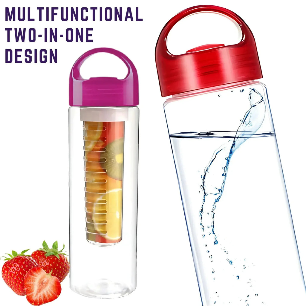 800ML Fruit Infuser Water Bottle  Leakproof Sports Juice Bottle with Handle | Portable Gym & Travel Hydration Tumbler Cup - Drinkware Pink Blue Red - 4A's Global
