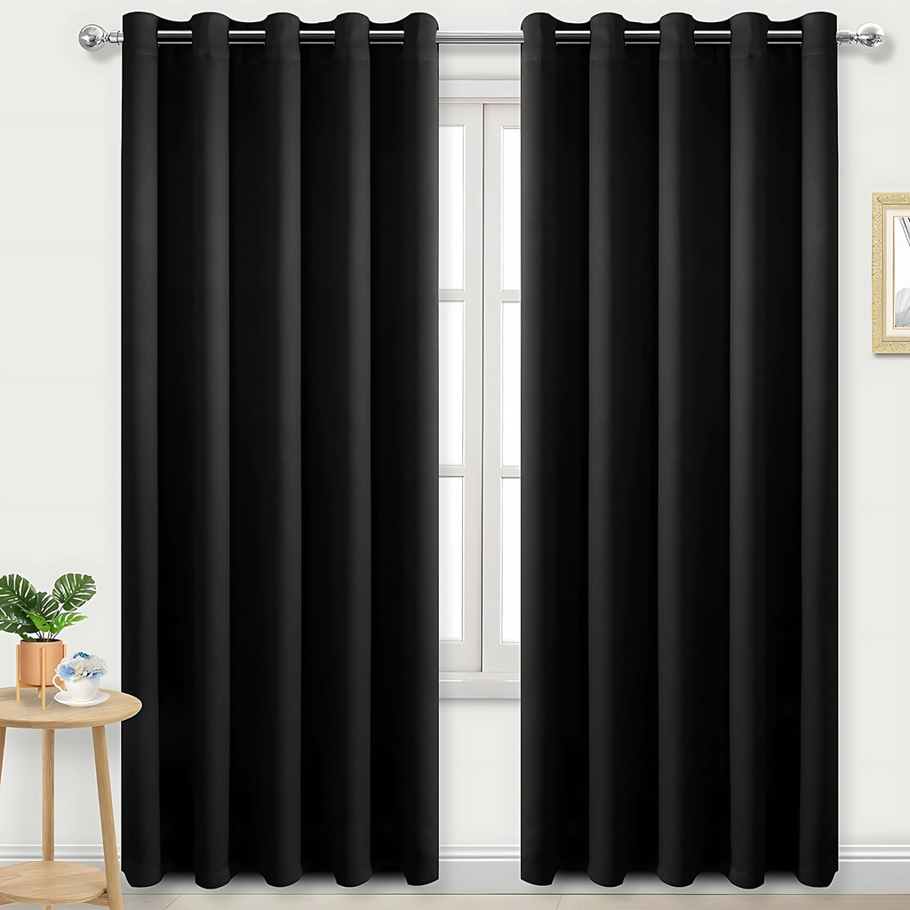Thermal Blackout Eyelet Curtains 99% Light Block, 10 Sizes 6 Colours - Royal Home Furnishing