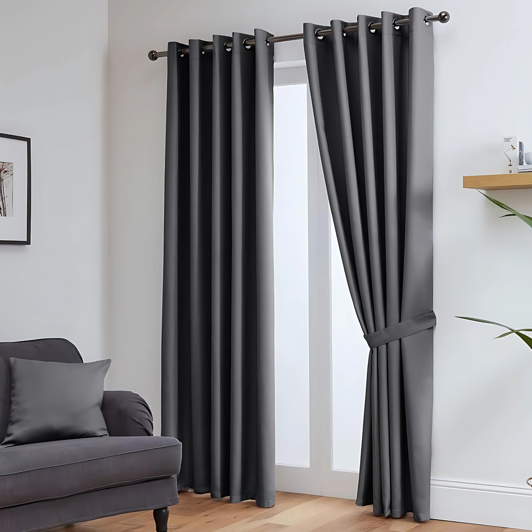 Thermal Blackout Eyelet Curtains 99% Light Block, 10 Sizes 6 Colours - Royal Home Furnishing