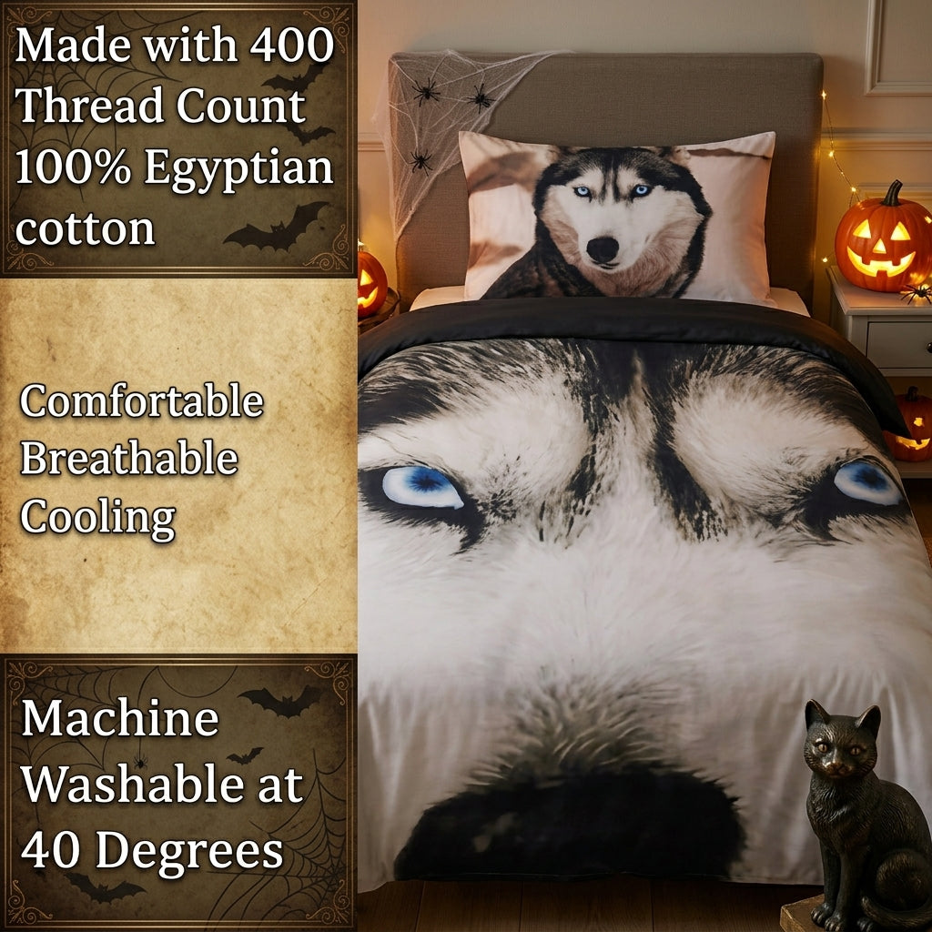 Halloween Wolf Duvet Cover Set 3D Animal Print Soft Microfiber Double / King - 4A's Global