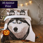 Halloween Wolf Duvet Cover Set 3D Animal Print Soft Microfiber Double / King - 4A's Global