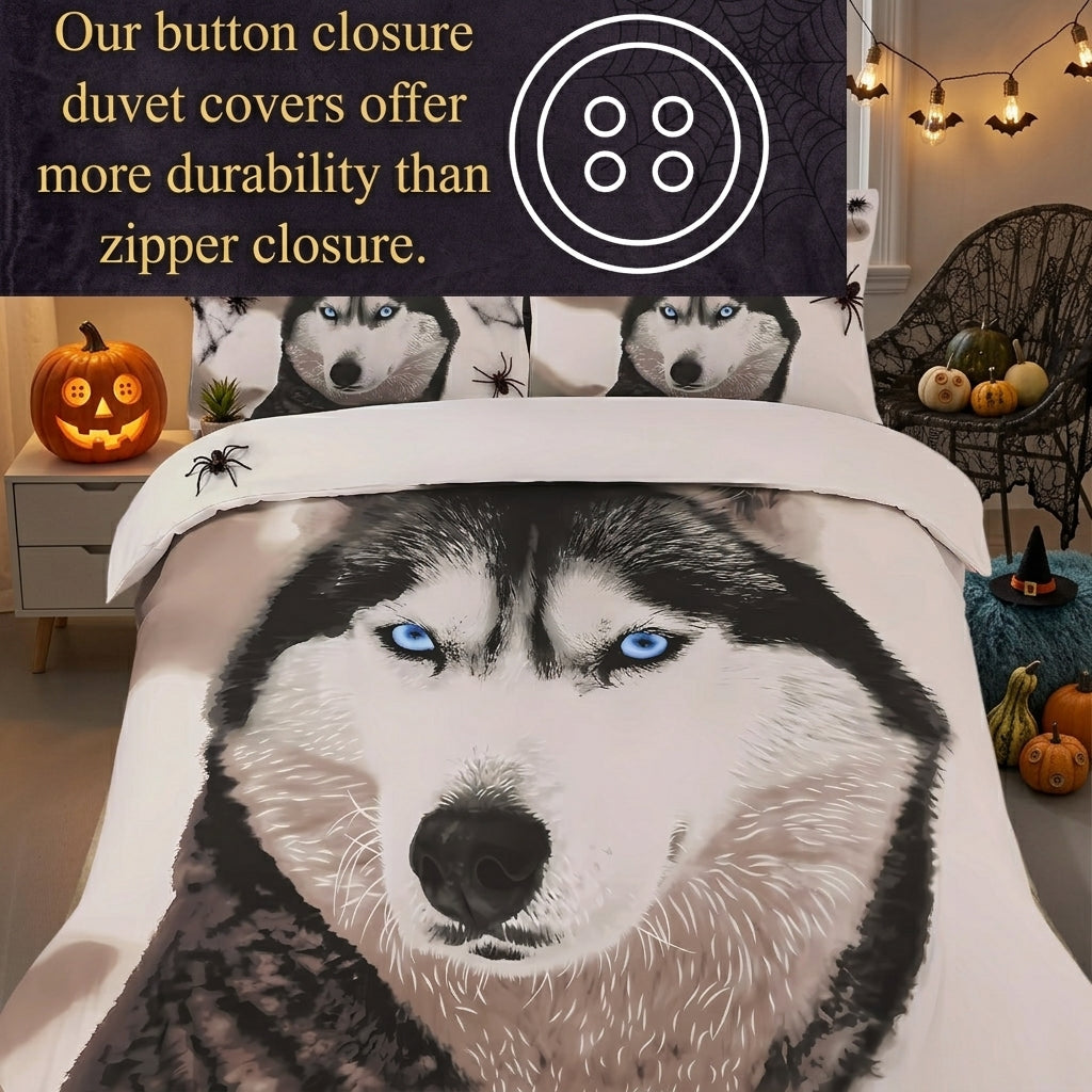 Halloween Wolf Duvet Cover Set 3D Animal Print Soft Microfiber Double / King - 4A's Global