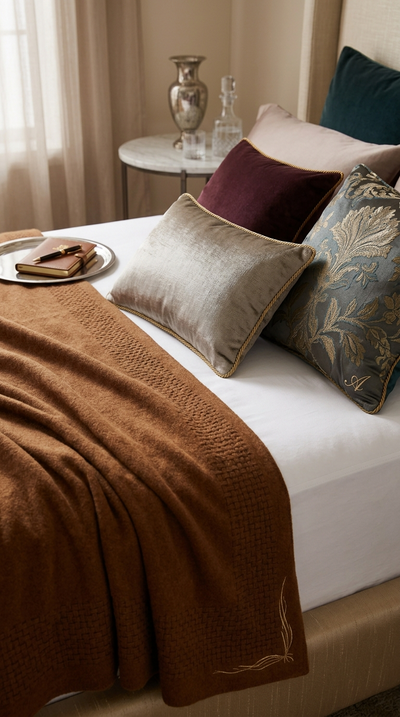 Throw and cushions