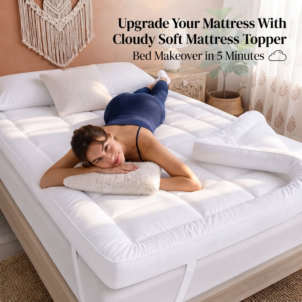 10cm Microfibre Mattress Topper - Extra Deep 4-Inch Hotel Quality Bed Topper (UK Sizes) - HEAVEN HIGH