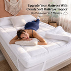 10cm Microfibre Mattress Topper - Extra Deep 4-Inch Hotel Quality Bed Topper (UK Sizes) - HEAVEN HIGH