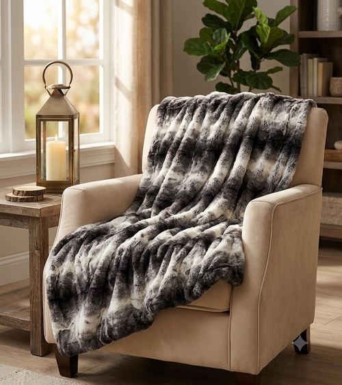 Luxury Faux Fur Rabbit Throw Blanket – Super Soft &amp; Ethical Comfort | Multiple Sizes &amp; Colours - 4A's Global