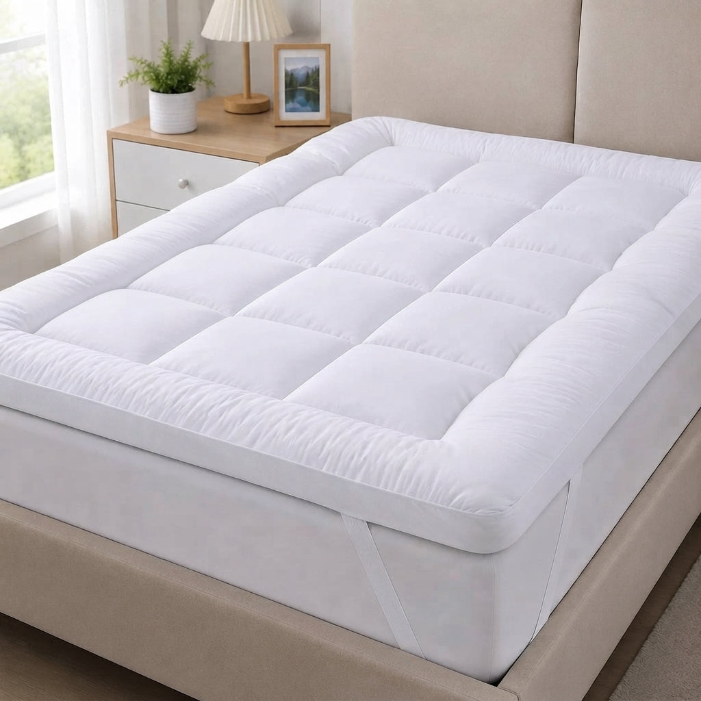 10cm Microfibre Mattress Topper - Extra Deep 4-Inch Hotel Quality Bed Topper (UK Sizes) - HEAVEN HIGH