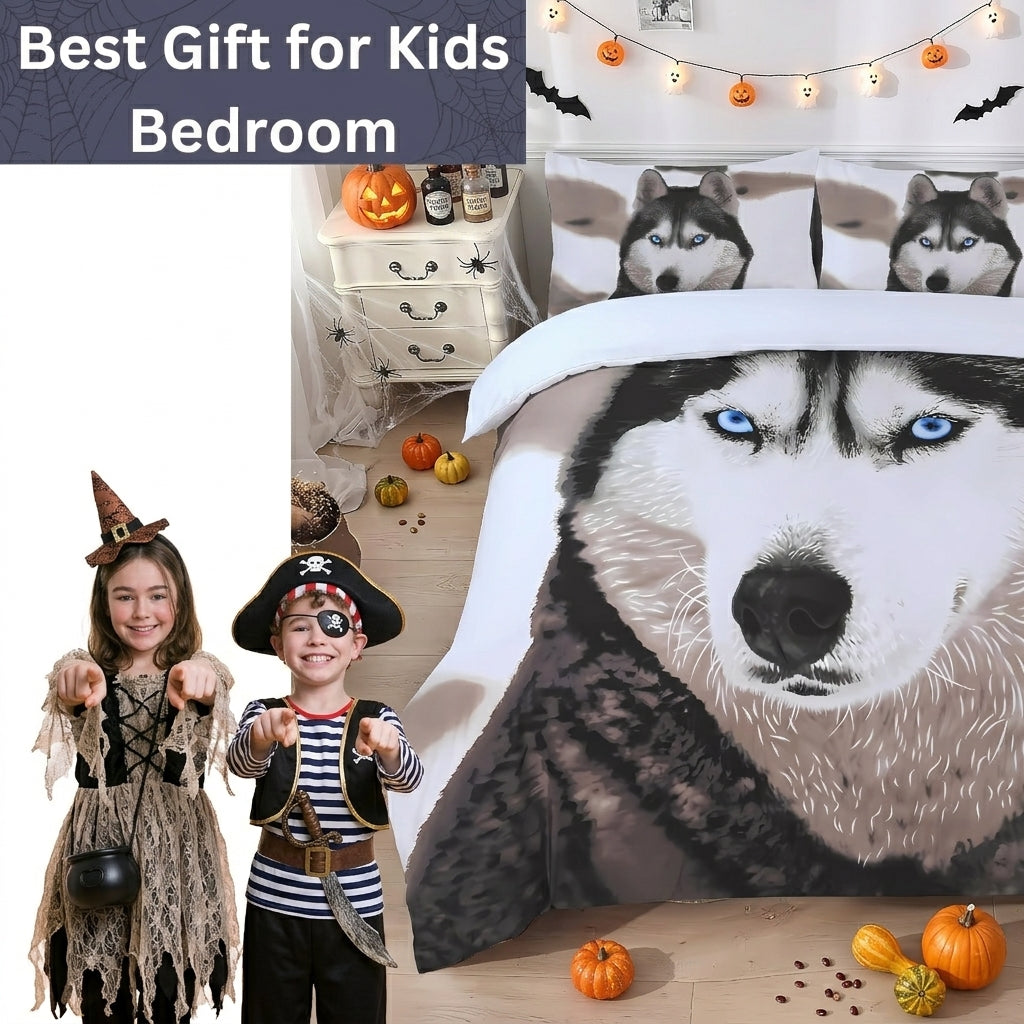Halloween Wolf Duvet Cover Set 3D Animal Print Soft Microfiber Double / King - 4A's Global