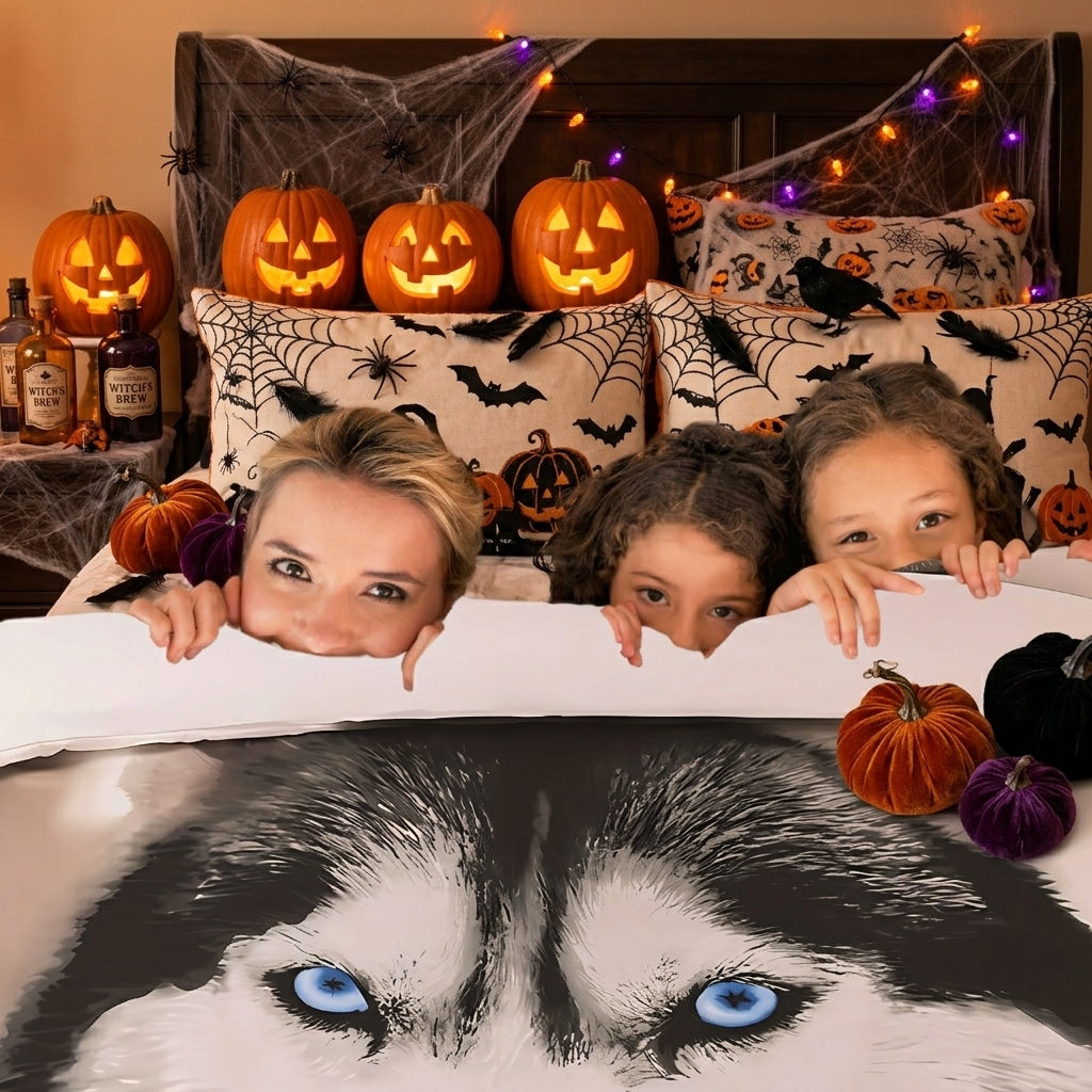Halloween Wolf Duvet Cover Set 3D Animal Print Soft Microfiber Double / King - 4A's Global