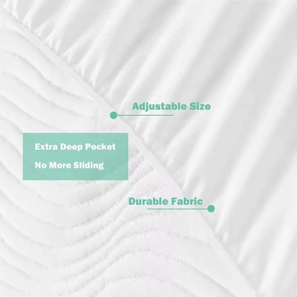 Bamboo Mattress Protector 3D Air Layer Cooling Silver ION Antibacterial, Silver ION , All UK Sizes - Zemmel - 4A's Global