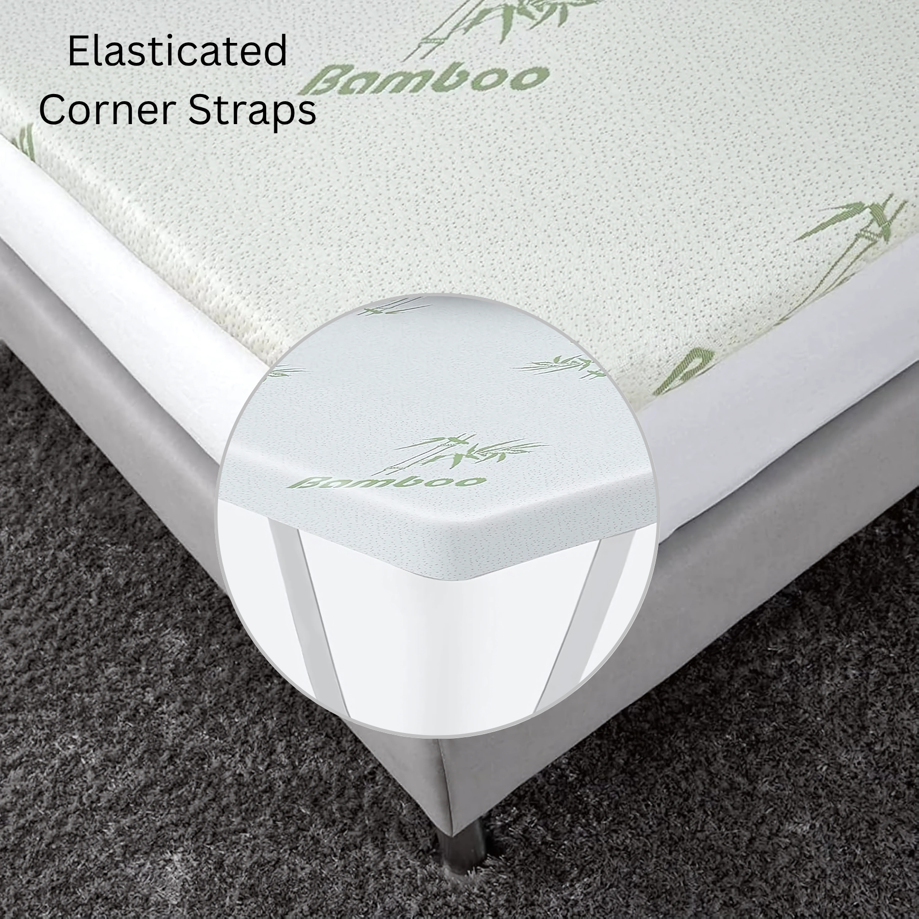 Memory Foam Mattress Topper 2.5 inches (6.35 cm) – Anti-Slip, Cooling, Hypoallergenic | Thin &amp; Lightweight Comfort Pad - 4A's Global