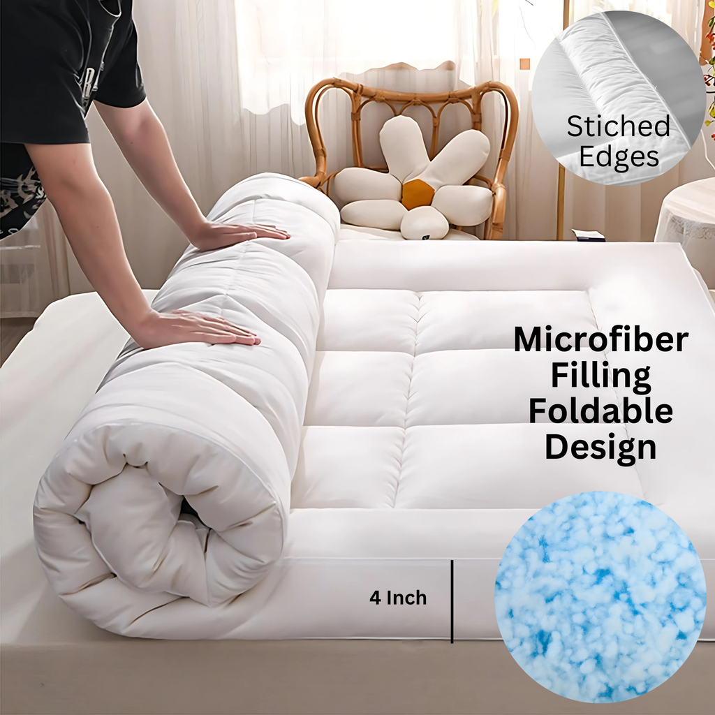10cm Extra Thick Mattress Topper | 1100GSM Deep-Fill Luxury | All UK Sizes | 4AS