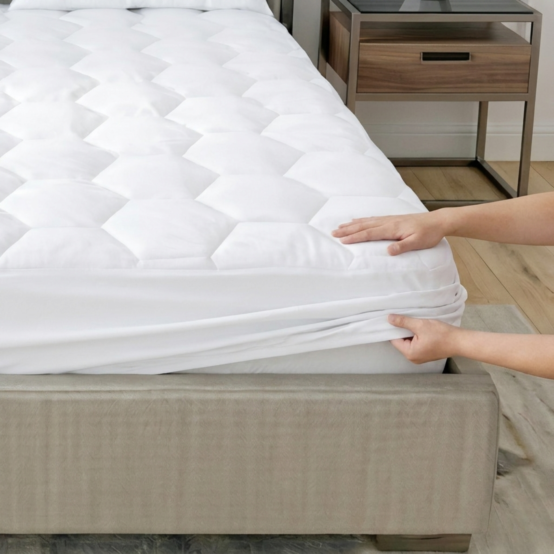 Premium 30cm Extra Deep Waterproof Mattress Protector | Breathable & Noiseless | White | UK Sizes (Single, Double, King, Super King) - 4A's Global