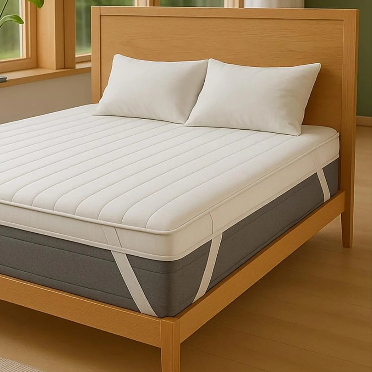 Hypoallergenic Microfiber Mattress Topper – 4cm Deep Comfort Layer | Breathable, Plush &amp; Secure Fit - 4A's Global