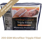 Quilted Mattress Protector 200GSM Triple Fill 40cm Deep Skirt, All UK Sizes - 4AS - 4A's Global