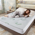 Bamboo Mattress Topper 2.5cm Gel Memory Foam Cooling Anti-Slip, All UK Sizes - Heaven High - 4A's Global