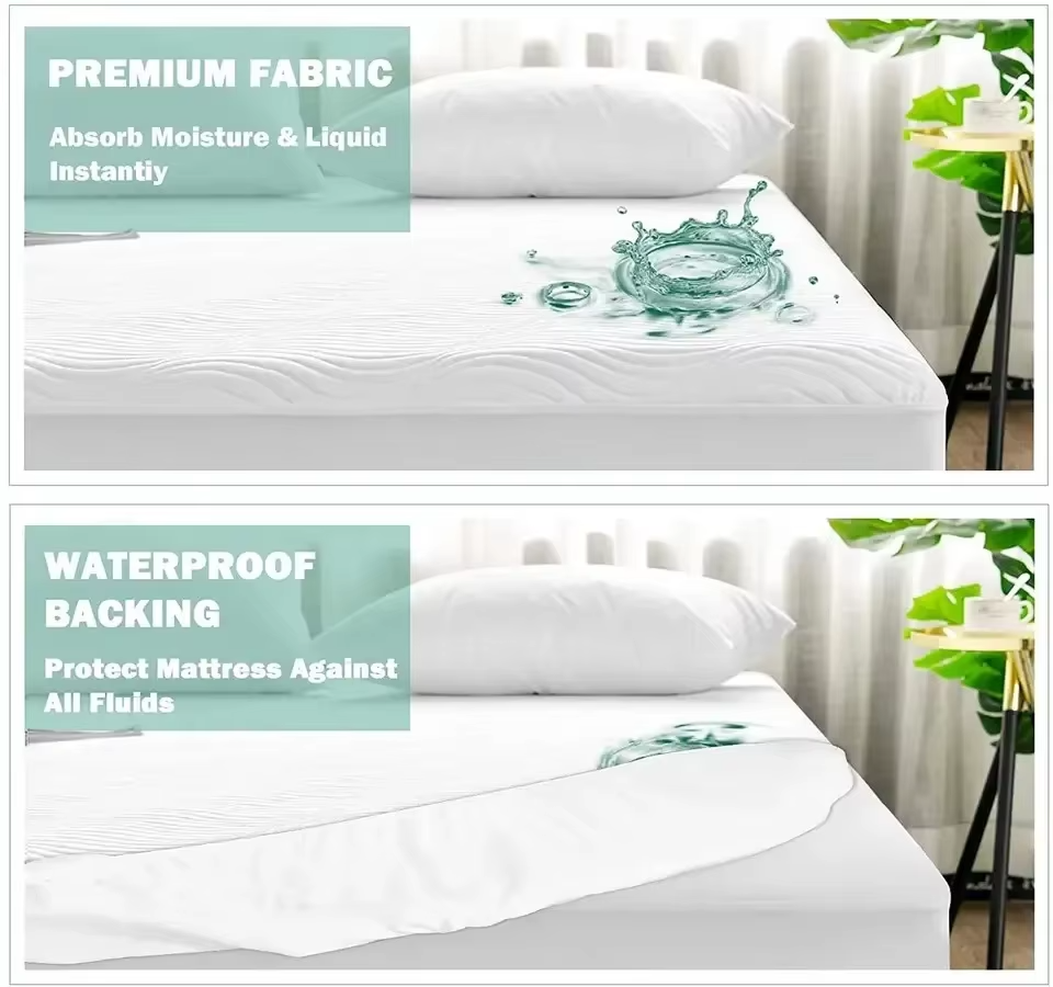 Bamboo Mattress Protector 3D Air Layer Cooling Silver ION Antibacterial, Silver ION , All UK Sizes - Zemmel - 4A's Global