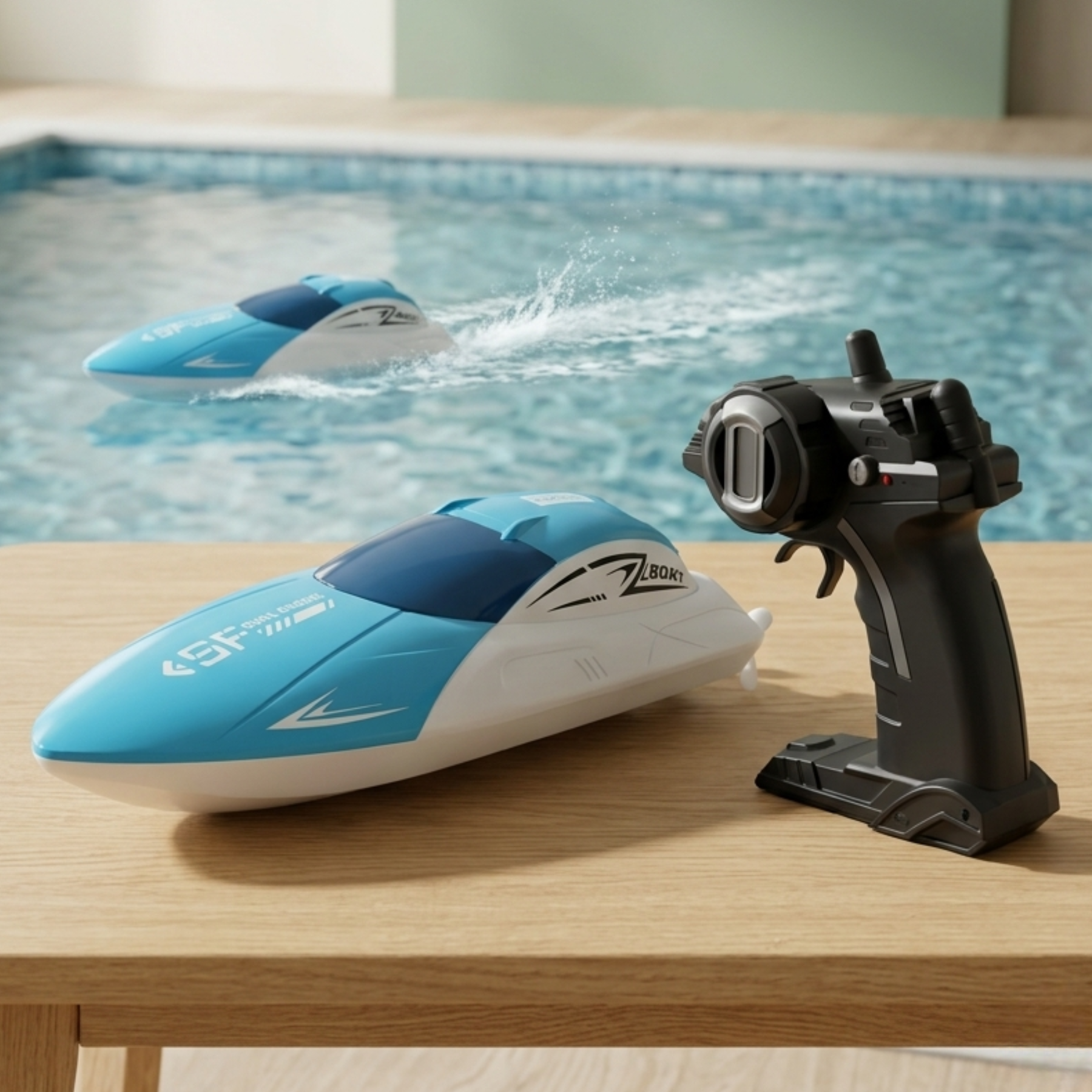 High-Speed RC Racing Boat – Remote Control Boat 2.4GHz – Dual Motor High-Speed Racing RC Boat with Modular Battery &amp; Waterproof Design