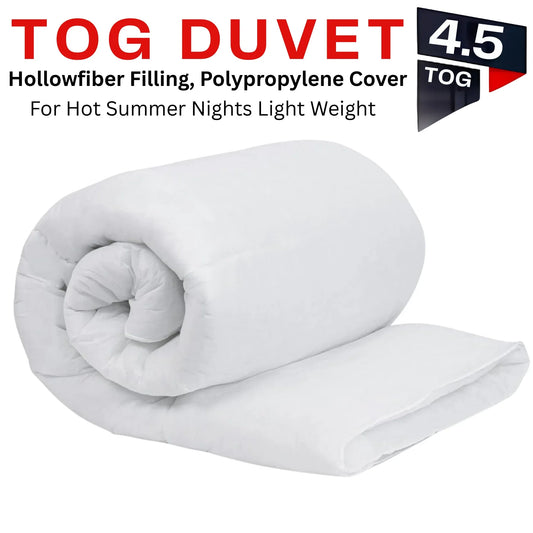 All Seasons Duvet Tog 4.5Hollowfiber Filling, Polypropylene Cover – Lightweight Quilt, Comforter &amp; Throw for Sofa or Bed
