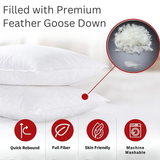 Luxury Goose Feather &amp; Down Pillows – Hotel Quality Comfort &amp; Support | 48 x 74 cm (19" x 29") - 4A's Global