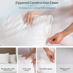Premium Waterproof Terry Pillow Protector – Soft, Silent and Durable Pillow Cover for Ultimate Pillow Protection - 4A's Global