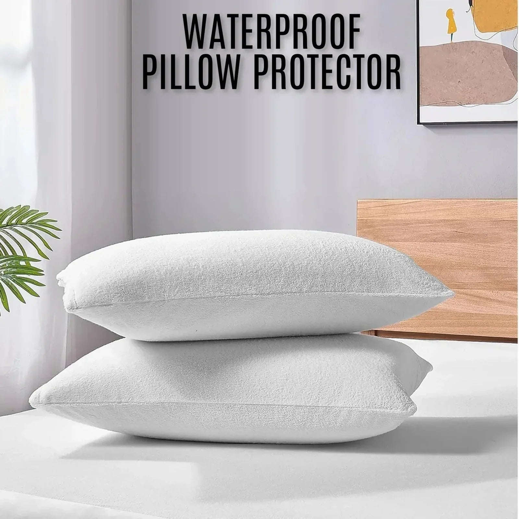 Premium Waterproof Terry Pillow Protector – Soft, Silent and Durable Pillow Cover for Ultimate Pillow Protection - 4A's Global