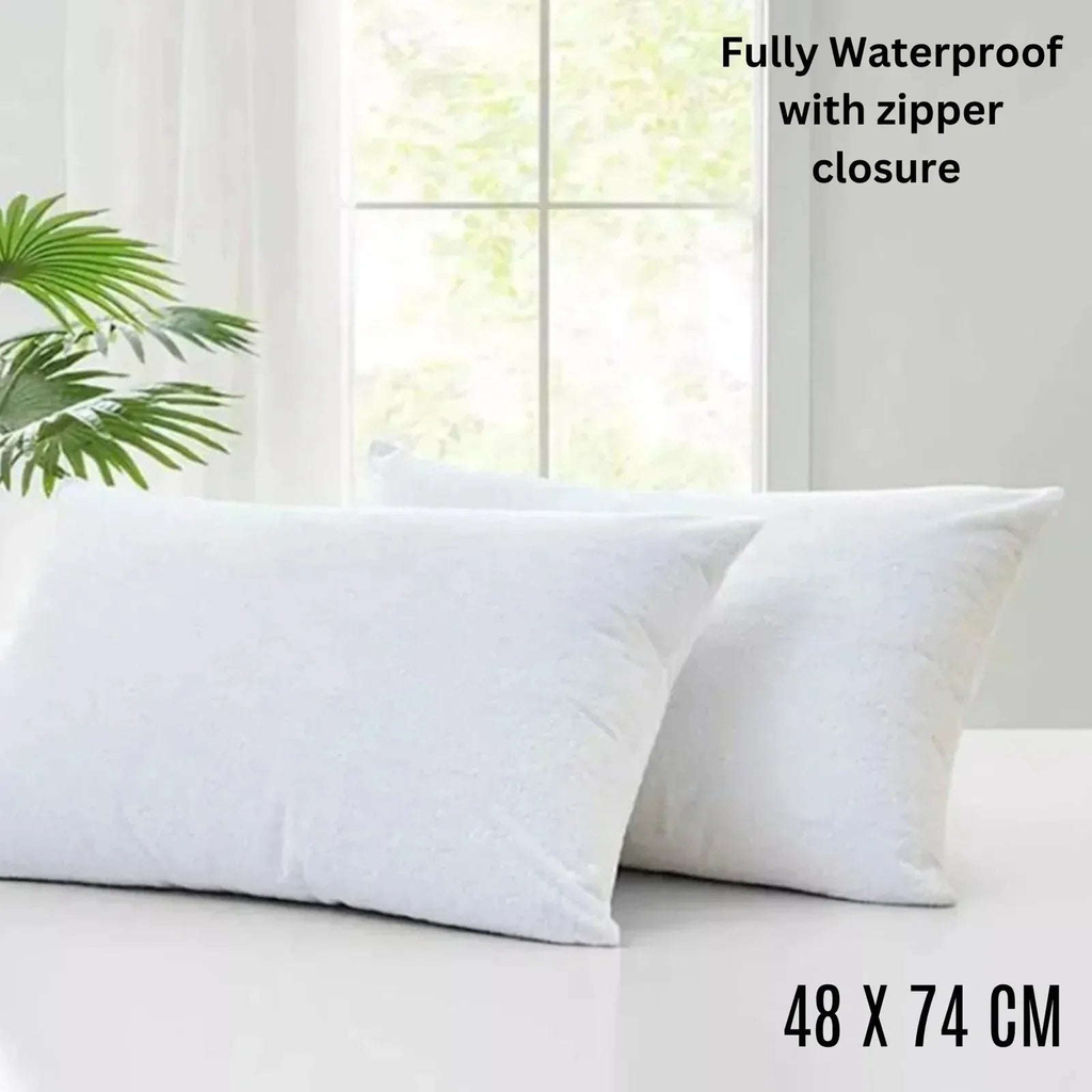 Premium Waterproof Terry Pillow Protector – Soft, Silent and Durable Pillow Cover for Ultimate Pillow Protection - 4A's Global