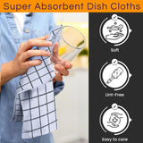 Terry Cotton Tea Towels Set | Super Absorbent Dish Cloths | Kitchen Cleaning & Drying Towels  75 x 52 cm - Pack of 6