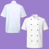 Professional Chef Jacket &amp; Trousers Set – Short Sleeve, Mesh Back, Pockets | Catering Uniform - 4A's Global