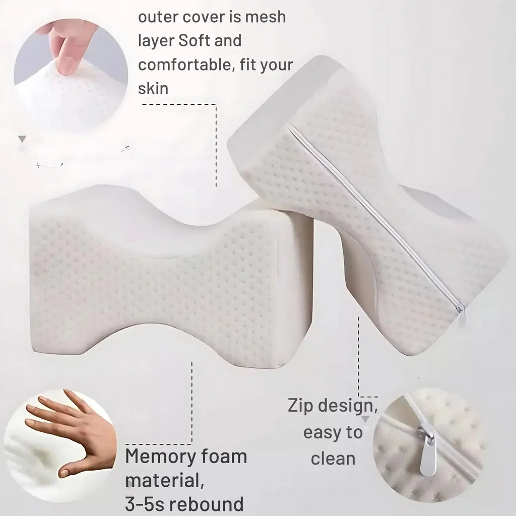 Ergonomic Memory Foam Knee Pillow for Side Sleepers – Orthopedic Support for Sciatica, Back, Hip &amp; Joint Pain Relief - 4A's Global