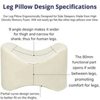 Ergonomic Memory Foam Knee Pillow for Side Sleepers – Orthopedic Support for Sciatica, Back, Hip &amp; Joint Pain Relief - 4A's Global