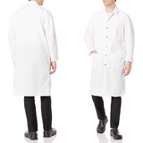 Unisex White Lab Coat | Salon Coat | Stylist Smock | Professional Work Coat – Premium Polycotton Long Sleeve with Button Fastening - 4A's Global