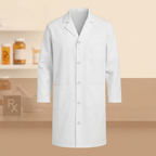White Lab Coat Unisex Polycotton Professional Workwear Salon Coat, XXS to 5XL - 4AS - 4A's Global