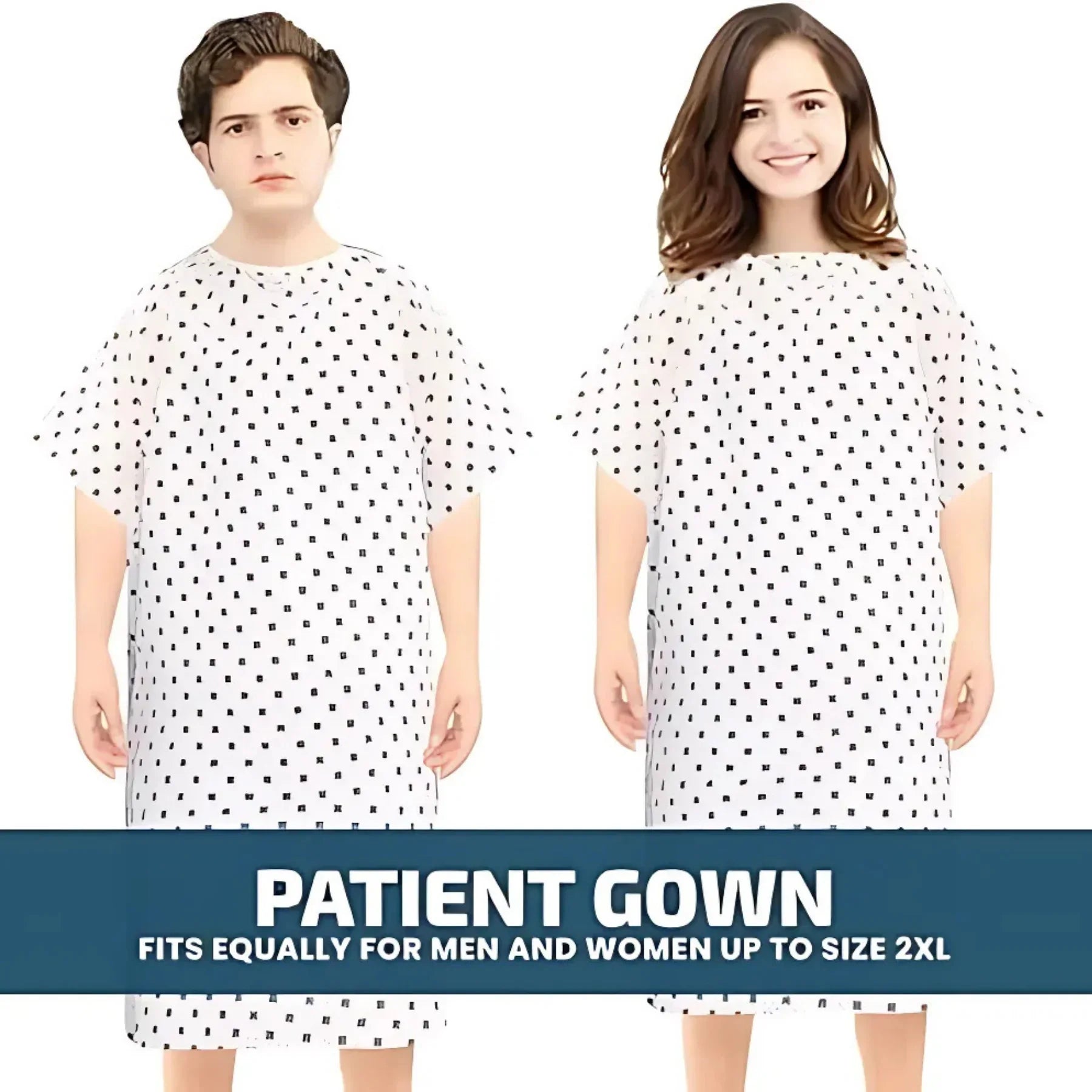 2x Unisex Wrap Over Gown – Comfortable, Stylish &amp; Easy Wear (Pack of 2) - 4A's Global
