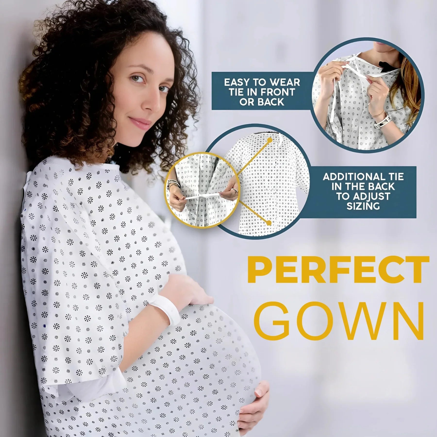 2x Unisex Wrap Over Gown – Comfortable, Stylish &amp; Easy Wear (Pack of 2) - 4A's Global