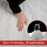 Mattress Protector Sheet | Lightweight, Breathable &amp; Noise-Free | Deep Fit 30cm Skirt | Hexagonal Style