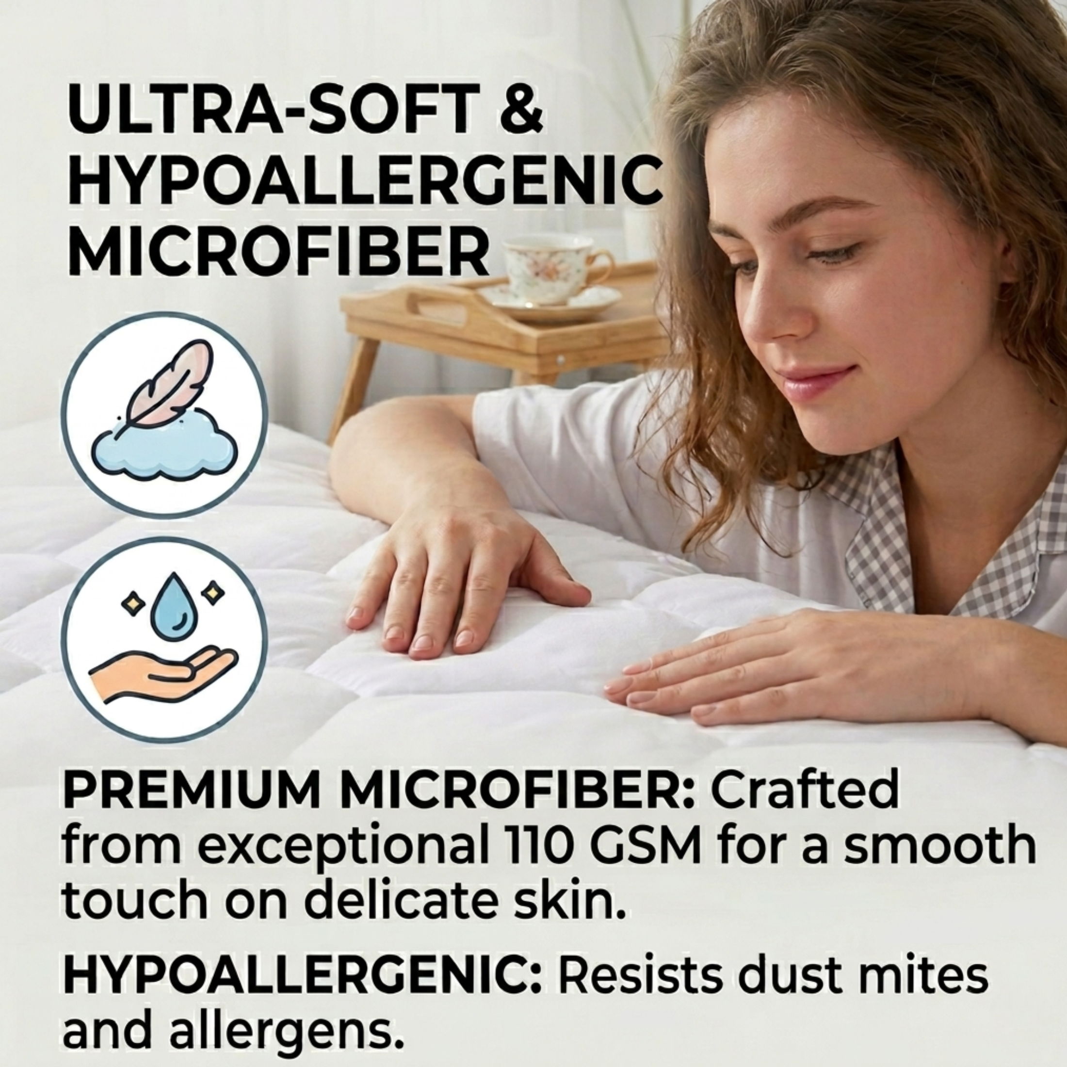 Premium Hexagonal Quilted Mattress Protector Sheet | Lightweight & Breathable | 30cm Extra Deep Fit | Noiseless | White | UK Sizes - 4A's Global