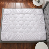 Premium Hexagonal Quilted Mattress Protector Sheet | Lightweight & Breathable | 30cm Extra Deep Fit | Noiseless | White | UK Sizes