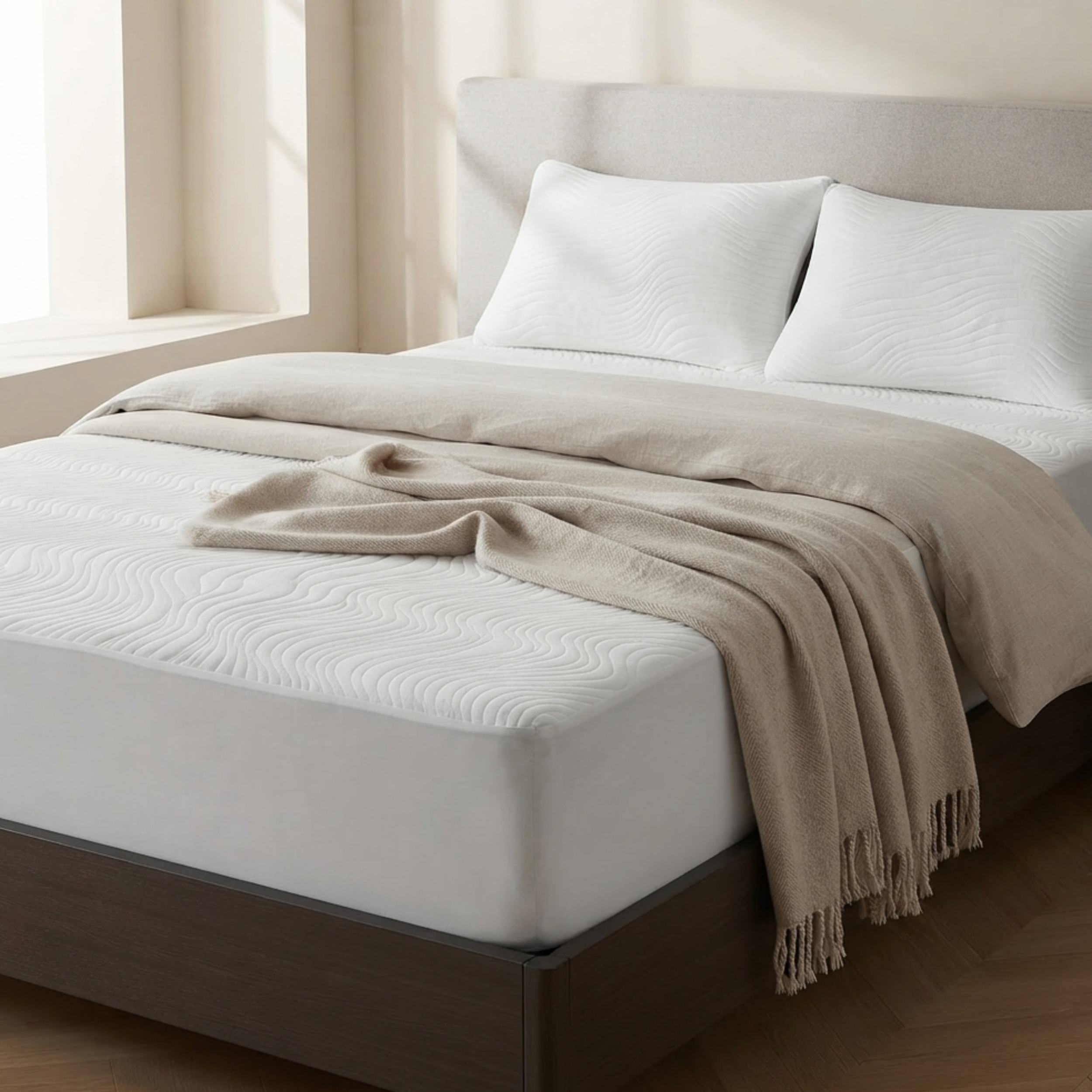 Bamboo Mattress Protector 3D Air Layer Cooling Silver ION Antibacterial, Silver ION , All UK Sizes - Zemmel - 4A's Global