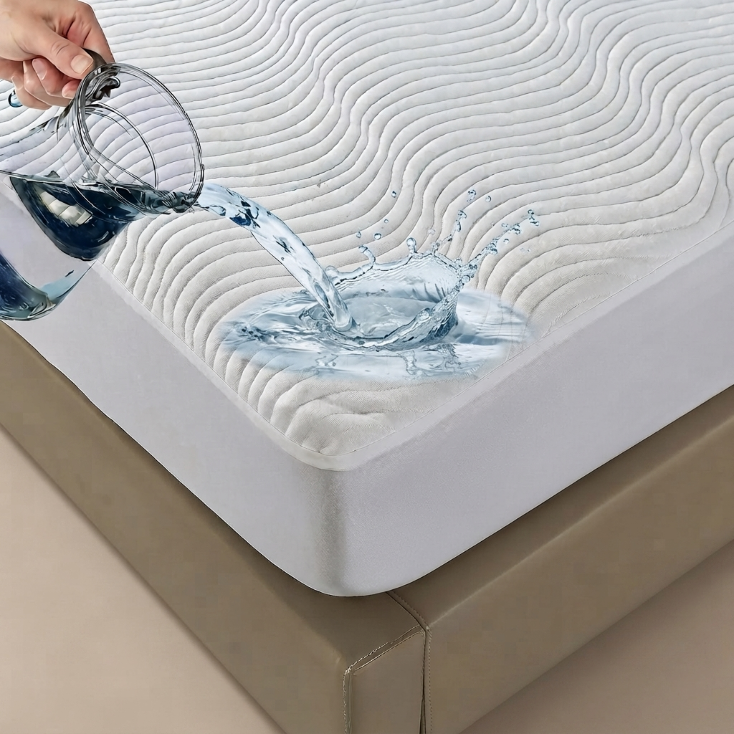Bamboo Mattress Protector 3D Air Layer Cooling Silver ION Antibacterial, Silver ION , All UK Sizes - Zemmel - 4A's Global
