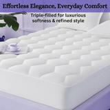 HH Quilted Mattress Protector 40cm Triple Filled Noiseless Breathable Hexagonal Design Soft Microfiber Fabric & Filling