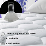 HH Quilted Mattress Protector 40cm Triple Filled Noiseless Breathable Hexagonal Design Soft Microfiber Fabric & Filling